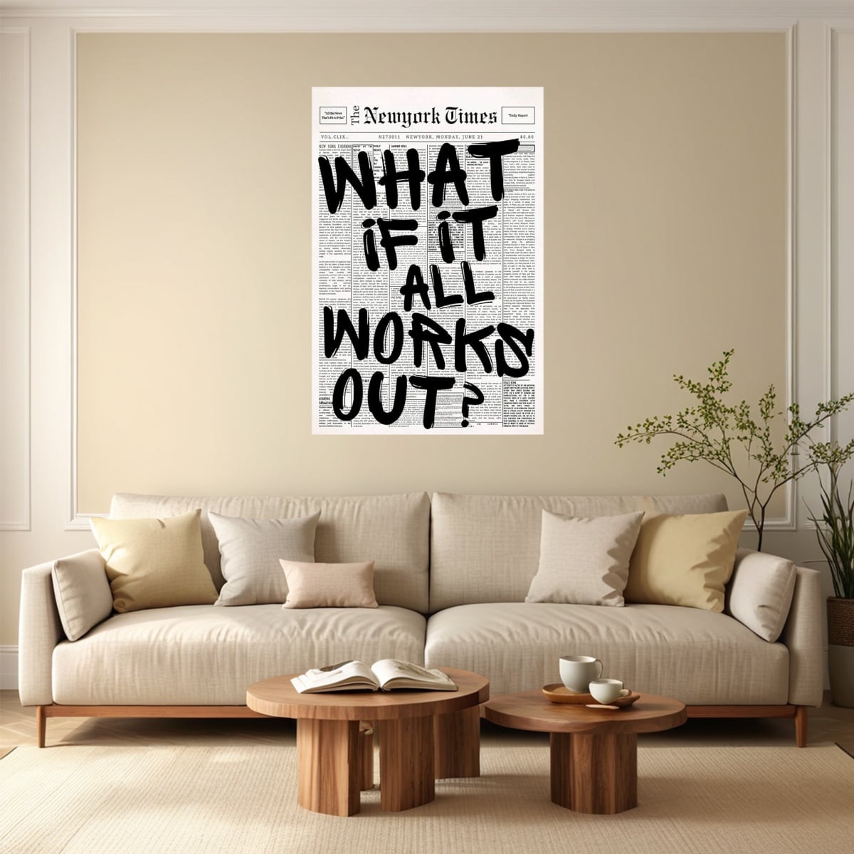 WHAT IF IT ALL WORKS OUT motivational wall poster