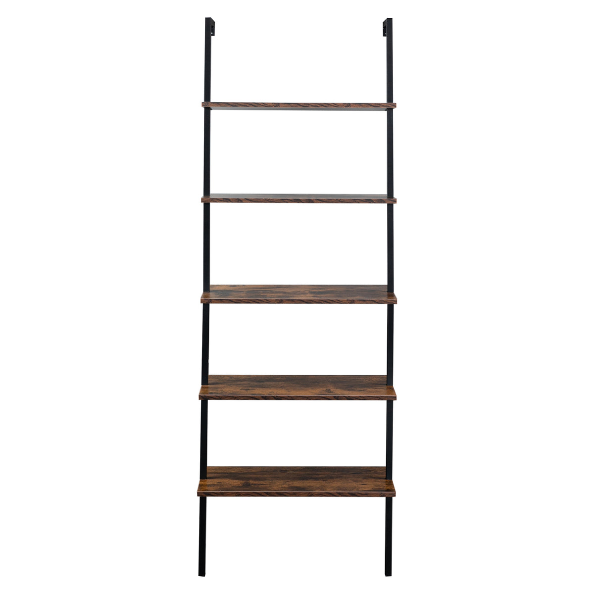 5-Tier Ladder Bookshelf styled with books and plants