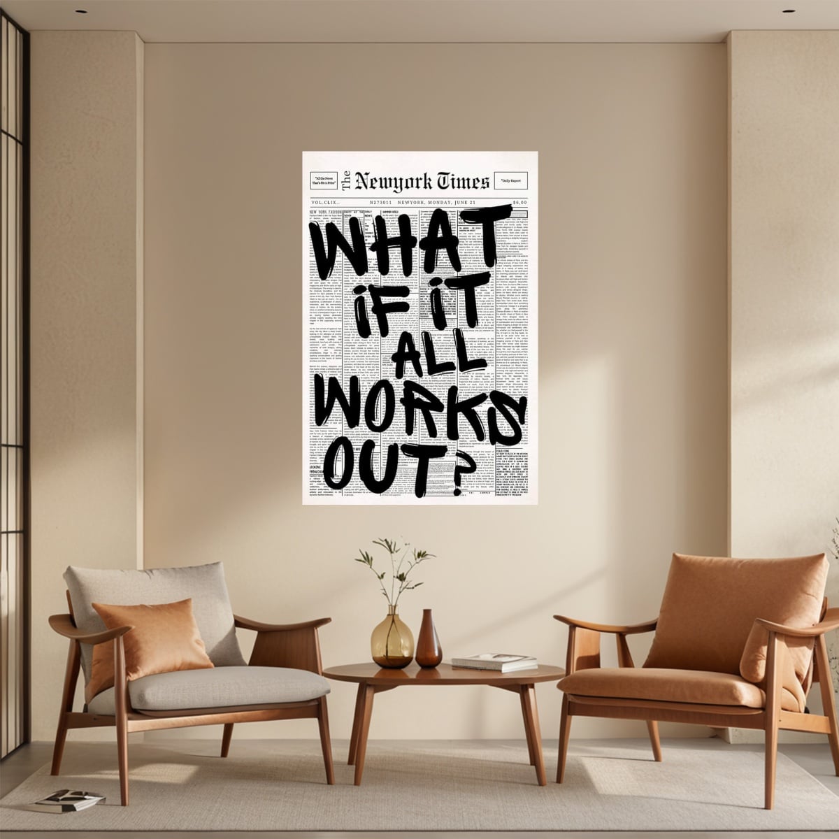 WHAT IF IT ALL WORKS OUT motivational wall poster