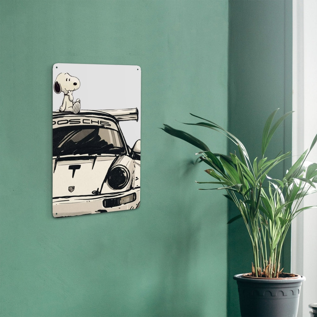 Vertical Tin Sign mounted on a wall