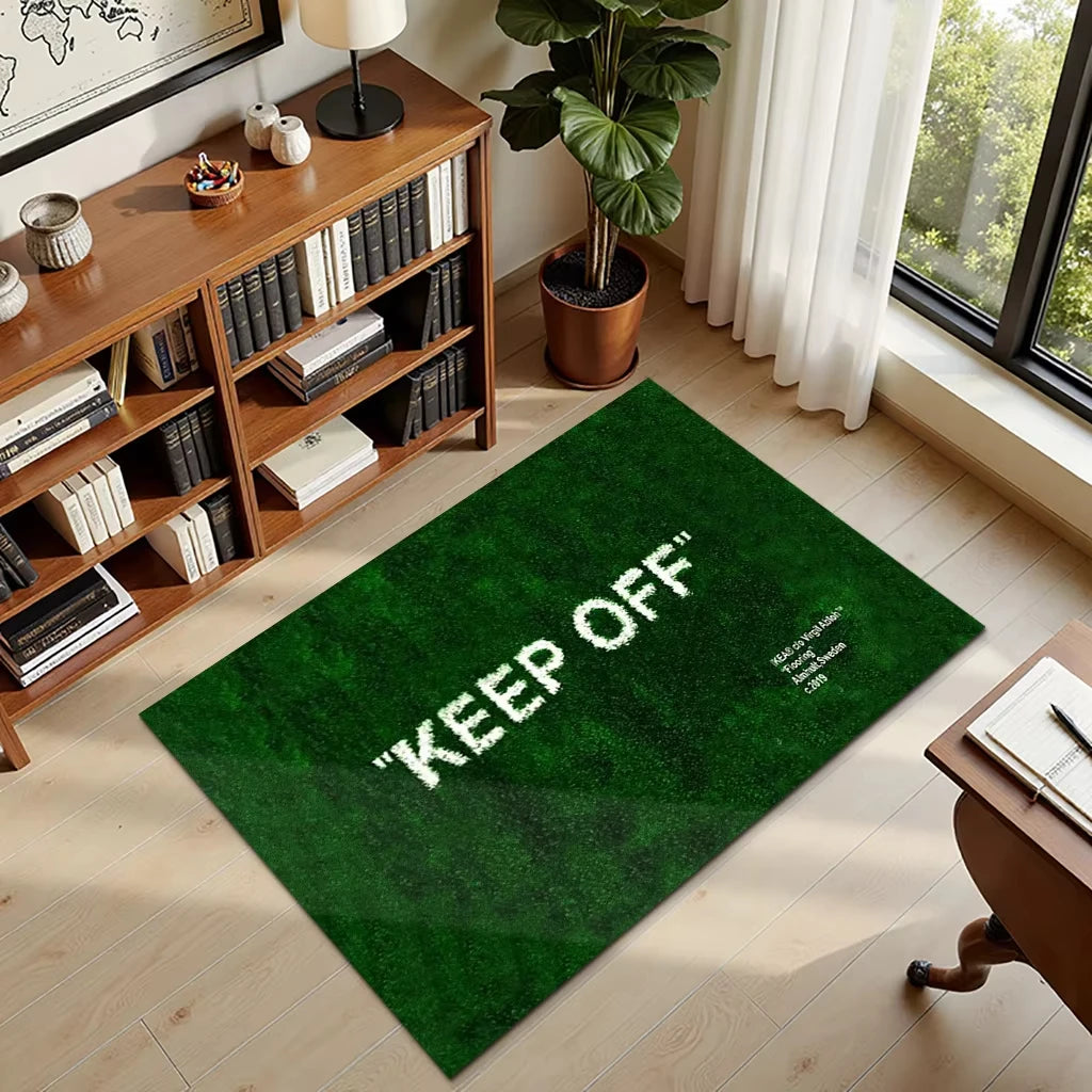"KEEP OFF" floor mat