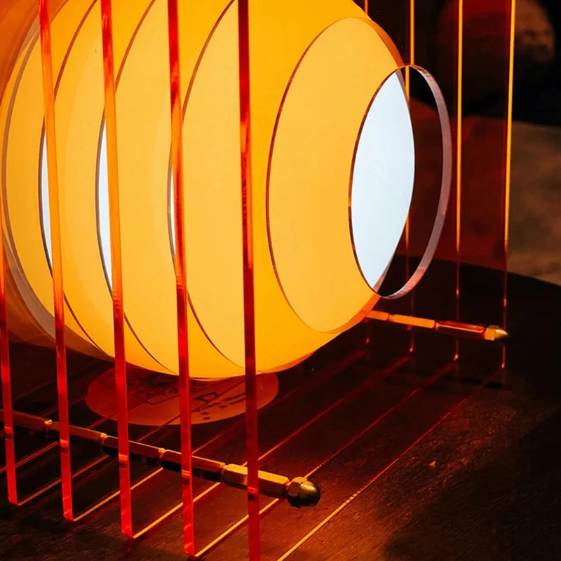 Tiered Acrylic Moon Lamp glowing on a nightstand