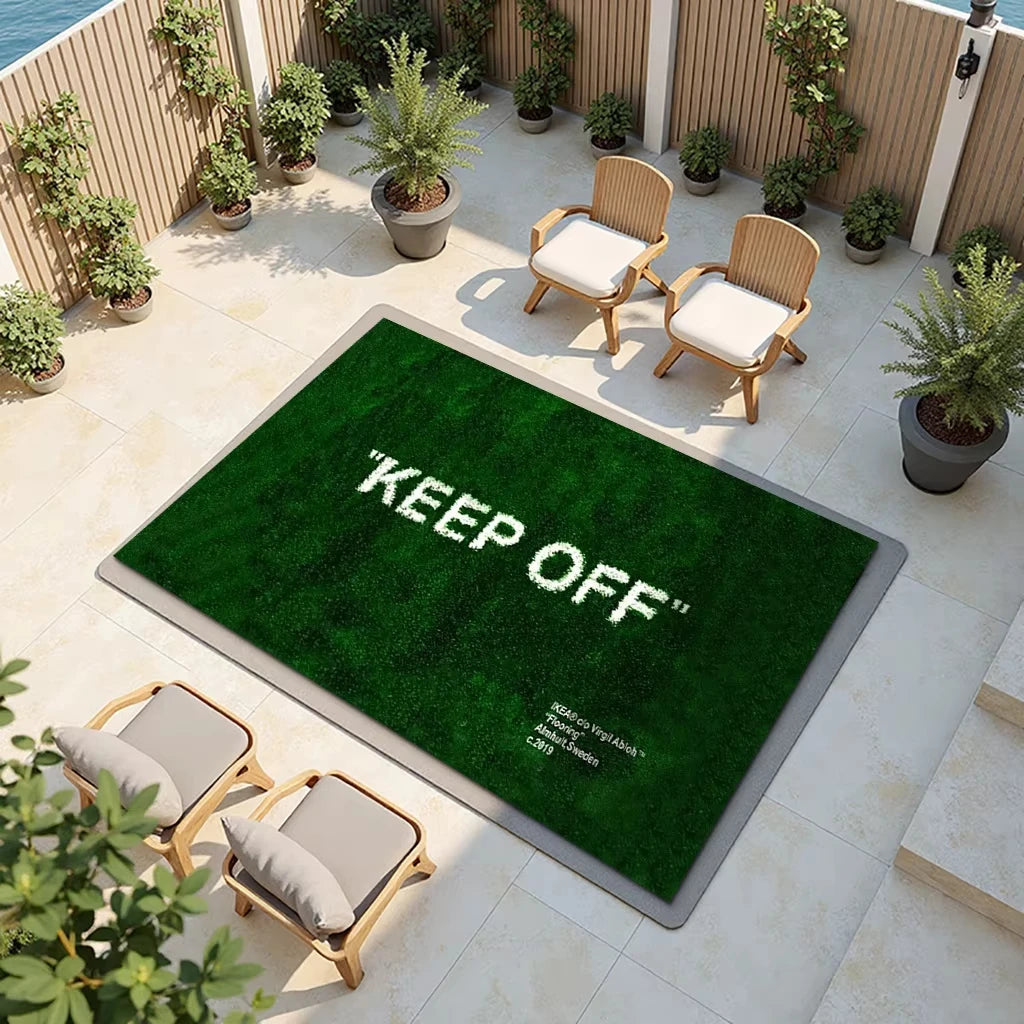 "KEEP OFF" floor mat