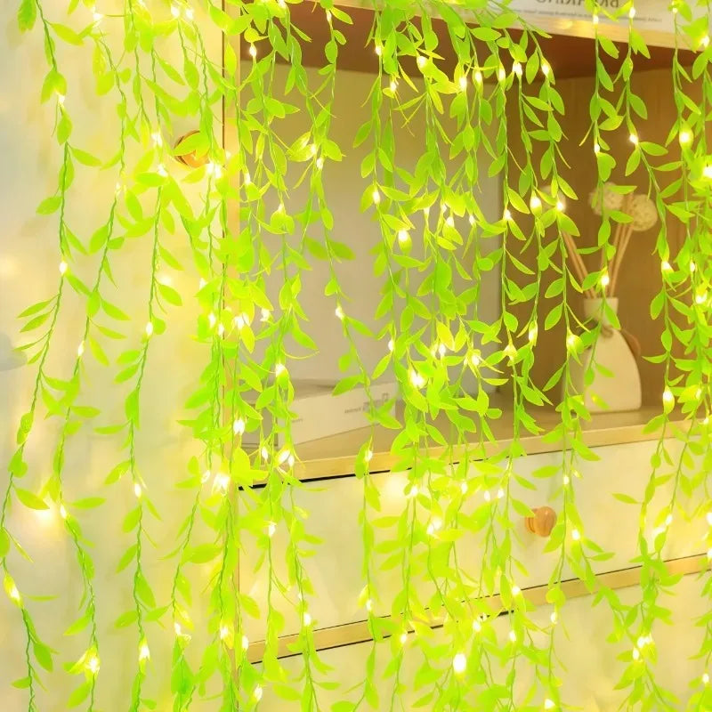 Leaf Fairy Lights draped along a shelf