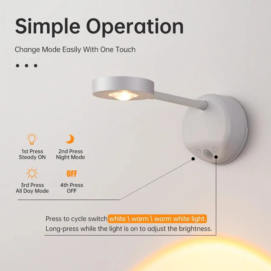 Motion-Sensor Night Light mounted in a hallway