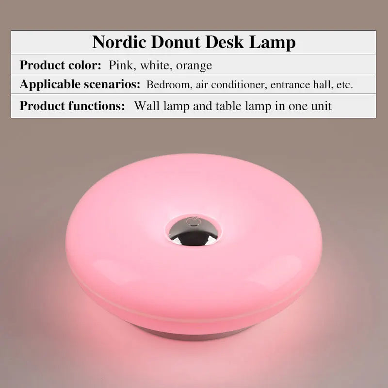 Donut Wall Lamp glowing on a wall