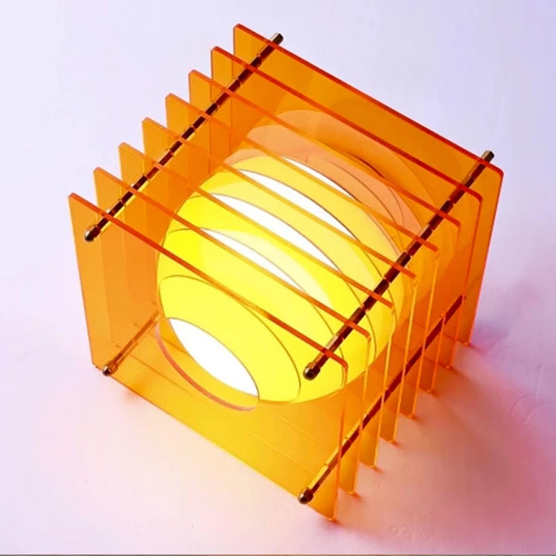 Tiered Acrylic Moon Lamp glowing on a nightstand