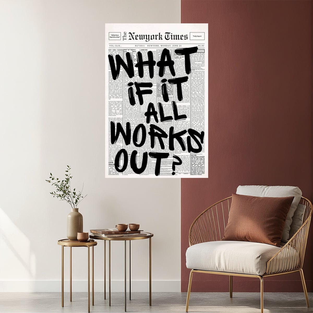 WHAT IF IT ALL WORKS OUT motivational wall poster